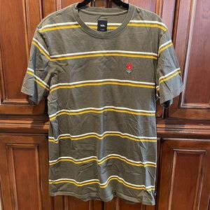 Vans Olive Green Striped Men's T-Shirt